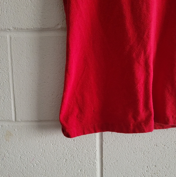 Forever21 Old Style Red Stretchy V Neck 2000s T Shirt - Picture 6 of 9